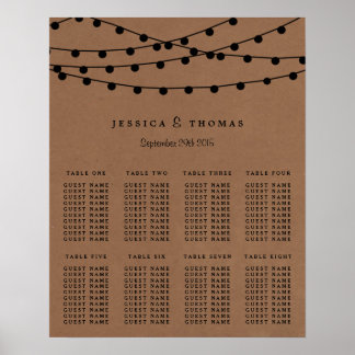 Het Rustic Kraft String Lights Wedding Collectie Poster