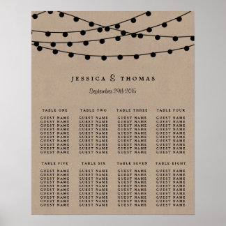 Het Rustic Kraft String Lights Wedding Collectie Poster