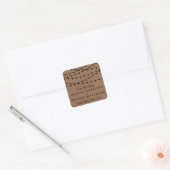 Het Rustic Kraft String Lights Wedding Collectie Vierkante Sticker (Envelop)