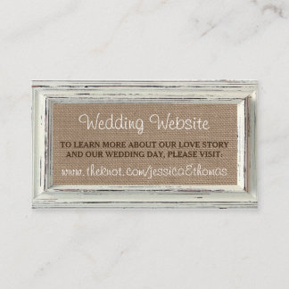 Het Rustic White Lijst & Burlap Wedding Collectie Informatiekaartje