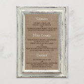 Het Rustic White Lijst & Burlap Wedding Collectie Menu (Voorkant)