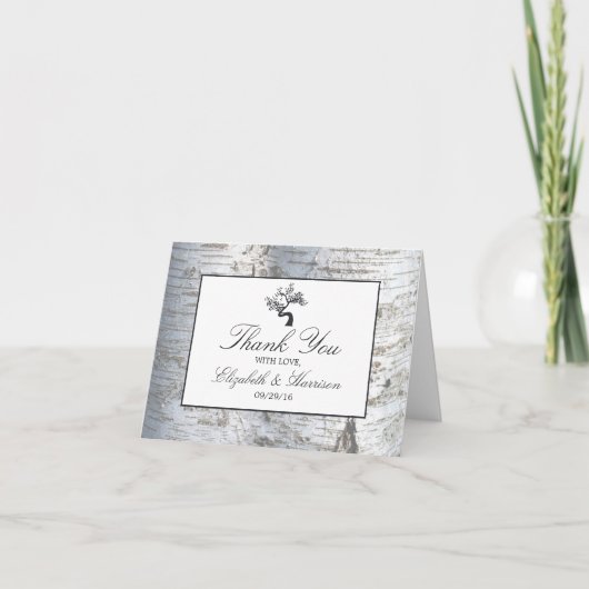 Het rustieke Huwelijk van de Boom van de Bedankkaart (Voorkant)