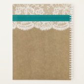 Het rustieke Kraft Zonnebloem Bruiloft Collectie Planner (Achterkant)