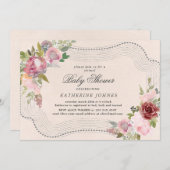 het rustige florale lijst virtuele baby shower uit (Voorkant / Achterkant)