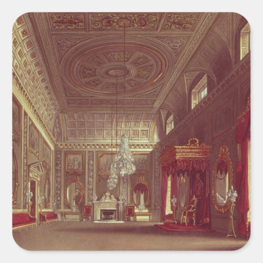 Het Saloon, Buckingham Palace Vierkante Sticker (Voorkant)