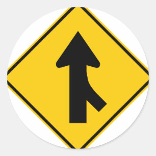 Het samenvoegen van het Teken van de Highway van h Ronde Sticker