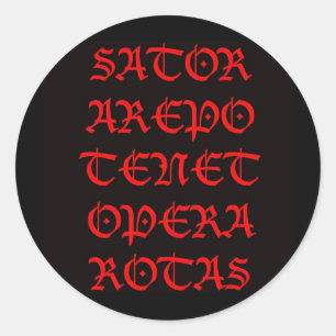 Het Sator Square (Lucida blackletter) Ronde Sticker