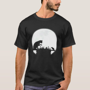 Het Schaakbord De Kat De Muis En De Volle Maan T-shirt
