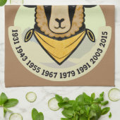 Het schaap door de generaties heen theedoek (Gevouwen)