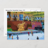 Het schaatsen Piste, Rockefeller Centrum, de Stad Briefkaart (Voorkant / Achterkant)