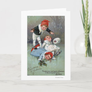 Het Schaatsen van GladnessIce van Kerstmis Kinder Feestdagen Kaart