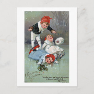 Het Schaatsen van GladnessIce van Kerstmis Kinder Feestdagenkaart