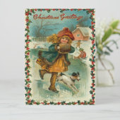 Het Schaatsen van het ijs Kerstkaart (Staand voorkant)