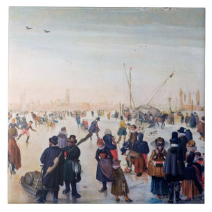 Het Schaatsen van het ijs Scène. De fijne Tegels Tegeltje