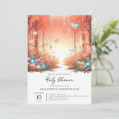 Het Schattigee Enchanted Forest Baby shower Kaart (Staand voorkant)