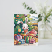 Het Schattigee kleine kerstkonijntje Briefkaart (Staand voorkant)