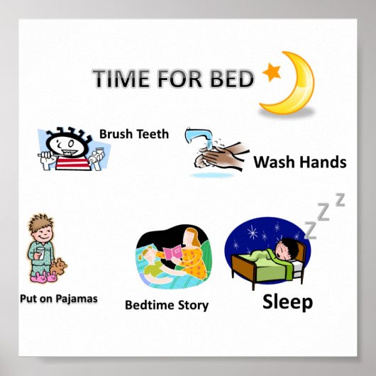 Het schema van de Bedtime Visual Afbeelding dat do Poster (Voorkant)