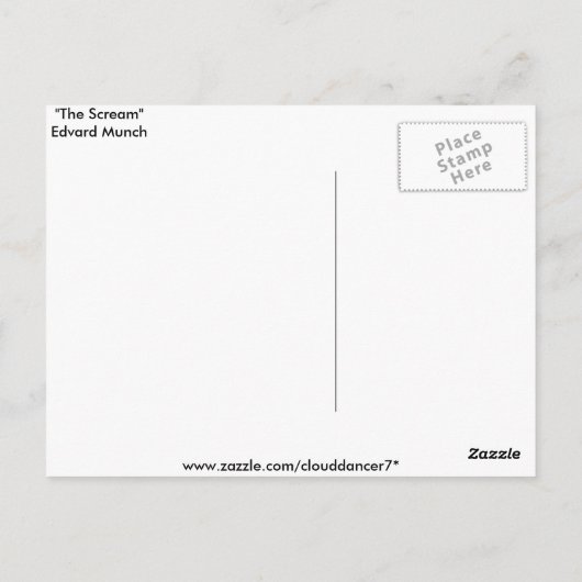 Het scherm briefkaart (Achterkant)