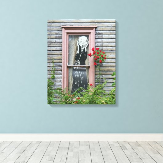 Het scherm in een venster canvas afdruk (Insitu (Houten vloer))