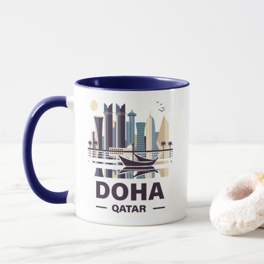 Het schiereiland Doha Qatar Arabia Mok (Met donut)