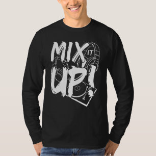Het schijfstation DJ-hoofdtelefoonmuziekgeluid men T-shirt