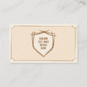 Het schild van de ridder. Wapen. Veiligheidsbadge. Visitekaartje (Achterkant)