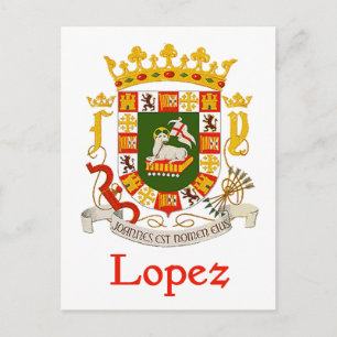 Het Schild van Lopez van Puerto Rico Briefkaart
