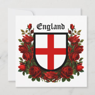 Het schild van St. George omringd door rode rozen