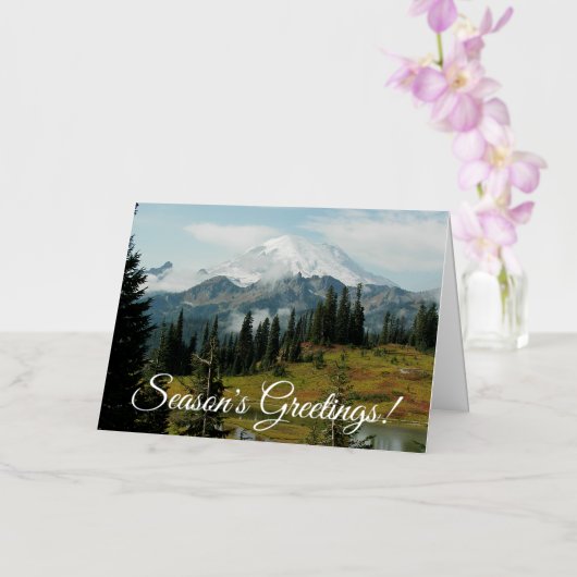 Het Schilderachtig berglandschap van het seizoen Folie Feestdagenkaart (Orchidee)