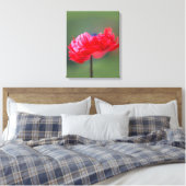 Het schildereffect van rode bloem sluit dicht canvas afdruk (Insitu (Slaapkamer))