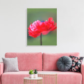 Het schildereffect van rode bloem sluit dicht canvas afdruk (Insitu (Woonkamer))