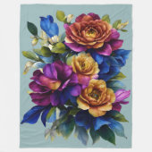 Het schilderen Bloemennevel Om het even welke kleu Fleece Deken (Voorkant)