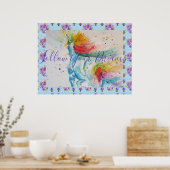 Het schilderen Unicorn volgt Uw Waterverf van Drea Poster (Keuken)