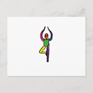 Het schilderen van de boomyoga pose. briefkaart