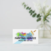 Het schilderen van de Borstel van de Roller over d Visitekaartje (Staand voorkant)