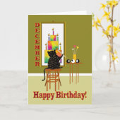 Het Schilderen van de kat de Cake DECEMBER van de Kaart (Gele Bloem)