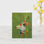 Het Schilderen van de Kikker van de boom de Kaart (Gele Bloem)