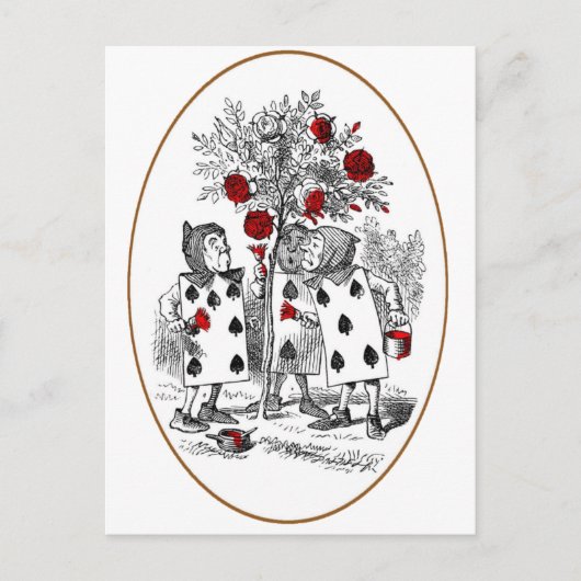 Het schilderen van de Rozen Rood Briefkaart (Voorkant)