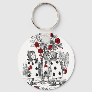 Het schilderen van de Rozen Rood Sleutelhanger