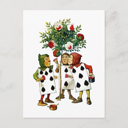 HET SCHILDEREN VAN DE ROZEN VAN DE KONINGIN BRIEFKAART (Voorkant)