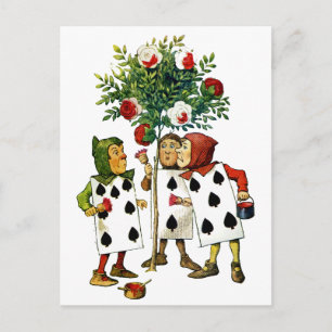 Het schilderen van de Rozen van de koningin in Ali Briefkaart