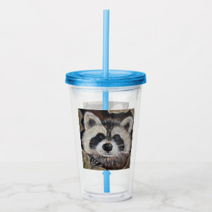 Het Schilderen van de wasbeer Acryl Drinkbeker