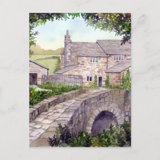 Het Schilderen van de Waterverf van de Brug van de Briefkaart (Voorkant)