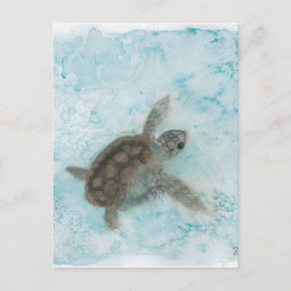 Het Schilderen van de Waterverf van de schildpad Briefkaart