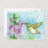 Het Schilderen van de Waterverf van de Stokrozen Briefkaart (Voorkant / Achterkant)