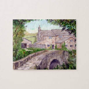 Het Schilderen van de Waterverf van de Stone Brug Legpuzzel