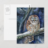 Het schilderen van de waterverf van Tawny Owl Briefkaart (Voorkant / Achterkant)