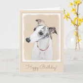 Het Schilderen van de whippet - het Leuke Kaart (Gele Bloem)