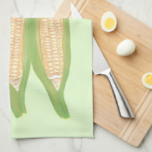 Het schilderen van drie oren maïs op de keukenhand theedoek (Quarter Fold)