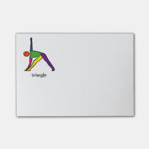 Het schilderen van driehoekige yoga stelt met de t post-it® notes